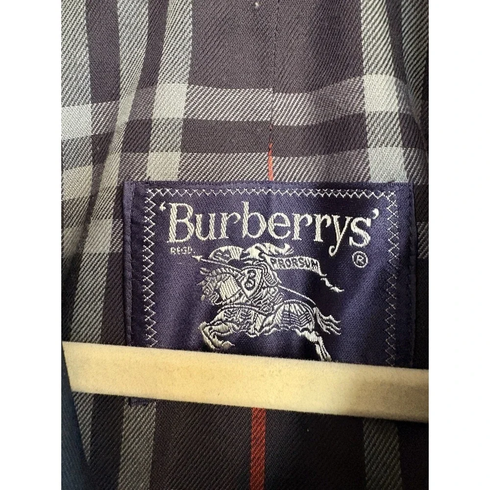 Vintage 80s Burberry's London Women's Navy Trench Coat Size 18 Regular - Picture 9 of 13